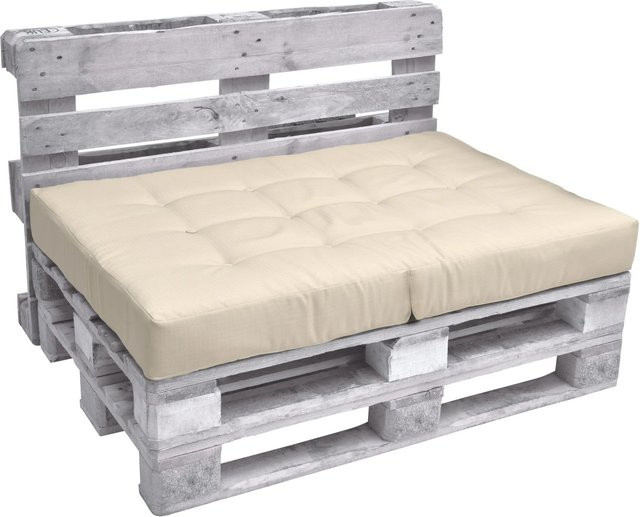 Beautissu ECO Elements Palettenkissen Sitz in Natur Beige, B/T/H: 120 x 80 x 15 cm - Bild 1