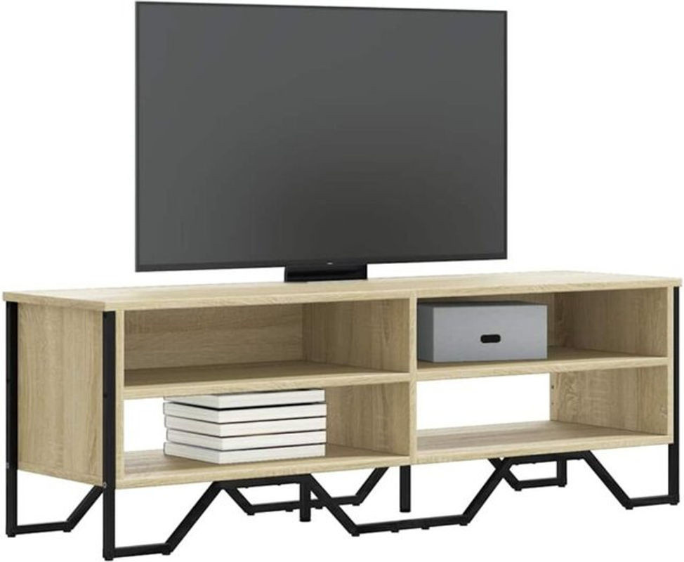 Vidaxl TV-Schrank Sonoma-Eiche in Braun und Eiche Natur im Modern Industrial Design aus Holzwerkstoff und Metall, B/T/H: 122 x 41 x 41 cm - Bild 1