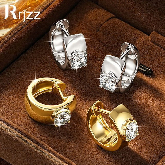 Rrjzz Creolen, Moissanit, Gold, Damen - Bild 1