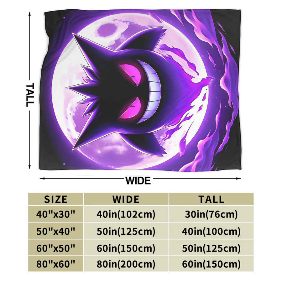 Potdemiel Gengar Cartoon-Plüschdecke aus Polyester in Lila für Erwachsene - Bild 6