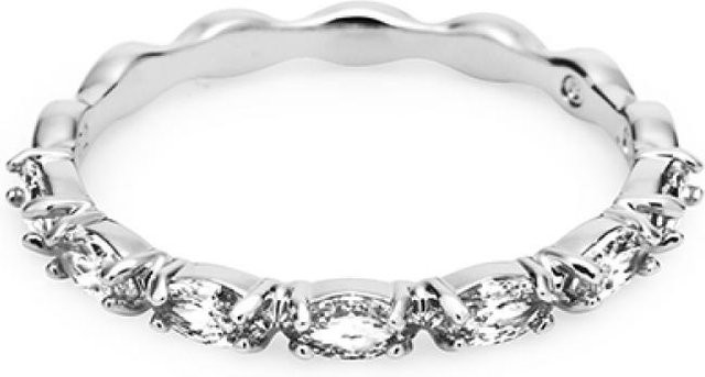 Swarovski Ring, Silber, Weiß, Kristall, Damen, Ringgröße 52 - Bild 1