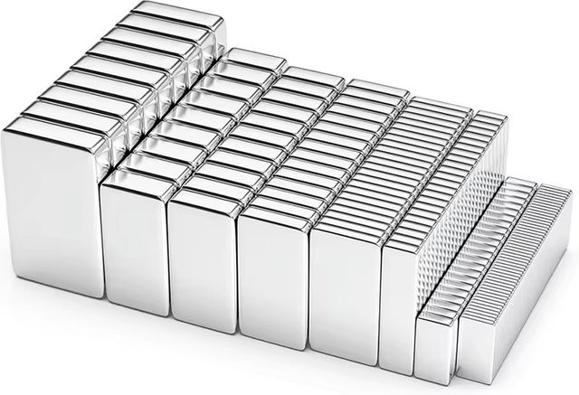 Mognot Kühlschrankmagnete in Silber, kleine quadratische magnetische Blockhaken für Küche, Whiteboard und Fotokarten, B/H/T: 1,9 x 0,5 x 0,4 cm - Bild 1