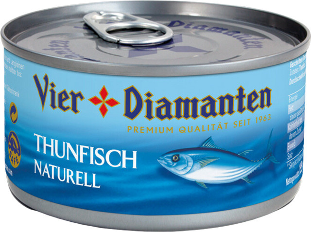 Vier Diamanten Thunfisch Naturell 150 g - Bild 1