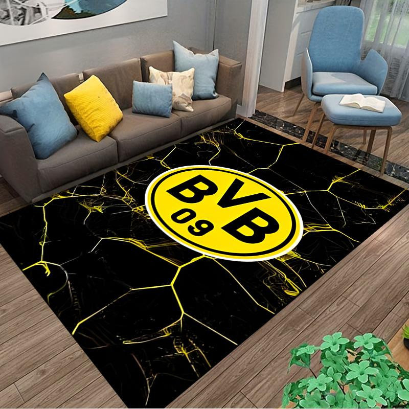 Haisilk Moon Teppich mit BVB 09 Fußball-Design in Schwarz-Gelb, Anti-Rutsch-Matte aus Polyester, B/B: 60 x 40 cm - Bild 3