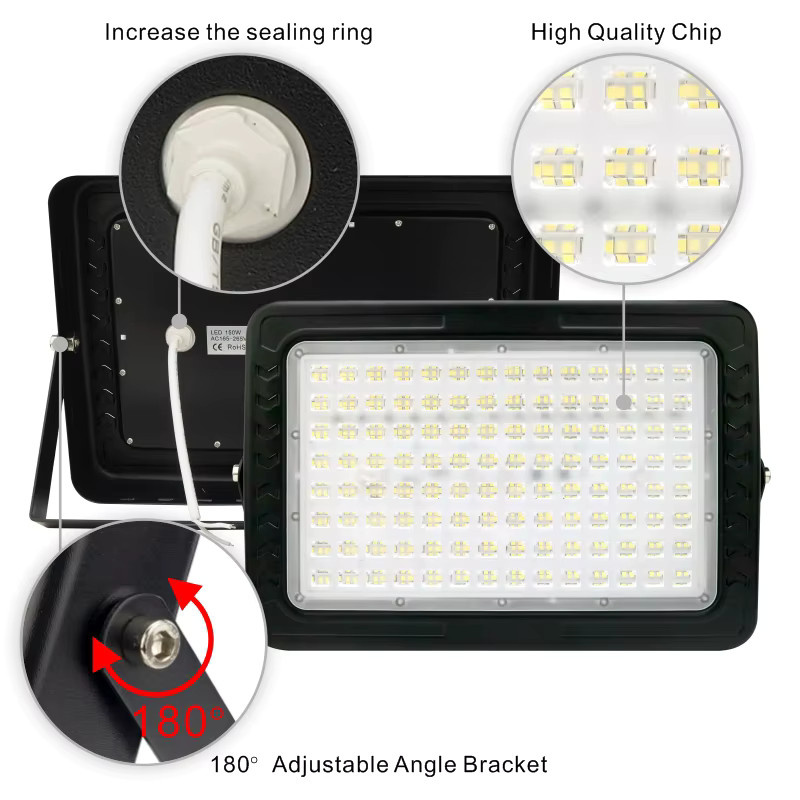 Focos LED-Flutlicht für Außenbereiche, wasserdichter Reflektor in Schwarz, IP67, 220 V - Bild 4