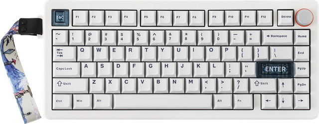 CIDOO QK75 Mechanische Tastatur 75 % mit RGB-Hintergrundbeleuchtung, VIA programmierbar, kabellos via Bluetooth oder 2,4 GHz und kabelgebunden, Farbe: Weiß - Bild 1