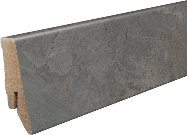 Kronoflooring Sockelleiste K58C Pewter Slate Grau mit Kabelkanal aus MDF, Länge: 260 cm, Höhe: 5,8 cm, Tiefe: 1,8 cm - Bild 1