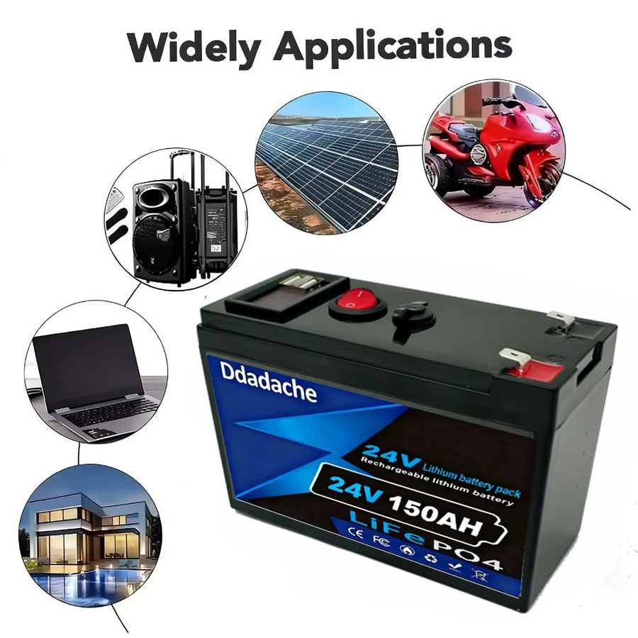 24V LiFePO4 120Ah Lithium-Batterie in Schwarz für Power Wheels, Roller, Radio, USV, Kajak-Fischfinder und Solarpanels mit über 4000 Tiefzyklusladungen - Bild 1