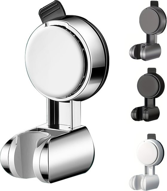 VILOYI Einstellbarer Duschkopf Halter Universal Wandhalterung mit starkem Klebstoff und Saugnapf aus ABS-Kunststoff in Schwarz oder Silber - Bild 1