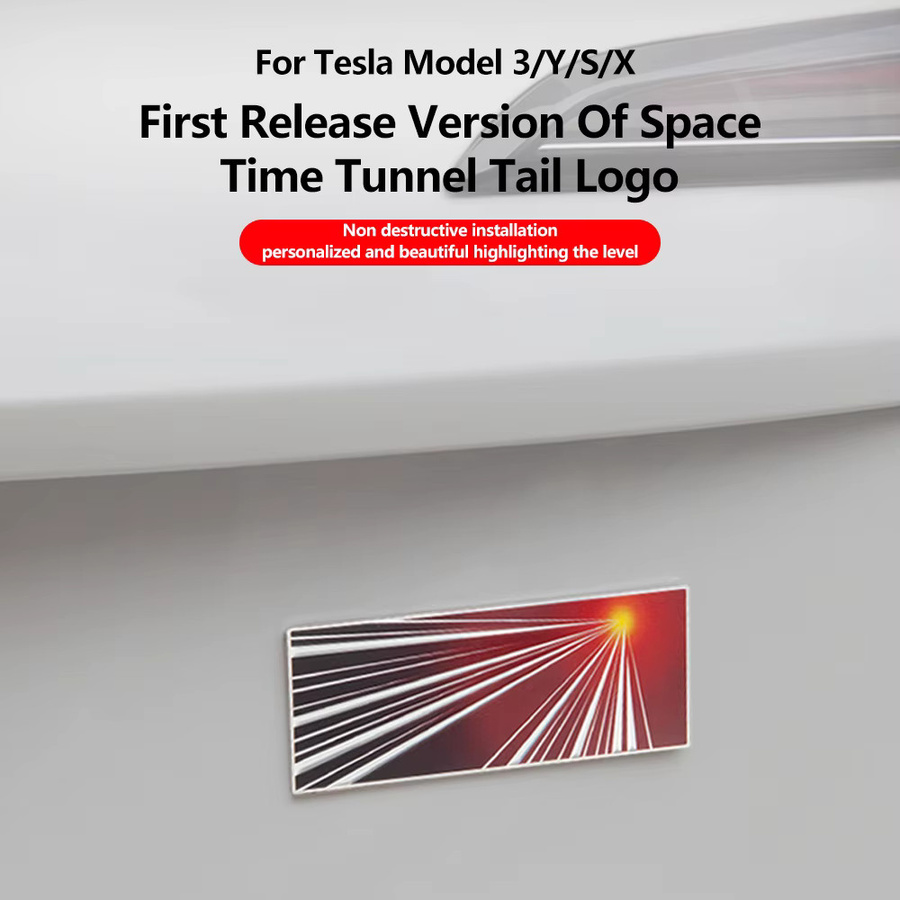 HEENVN Tesla Plaid Logo Heckemblem Aufkleber für Model 3, S, X und Model Y Juniper - Bild 2