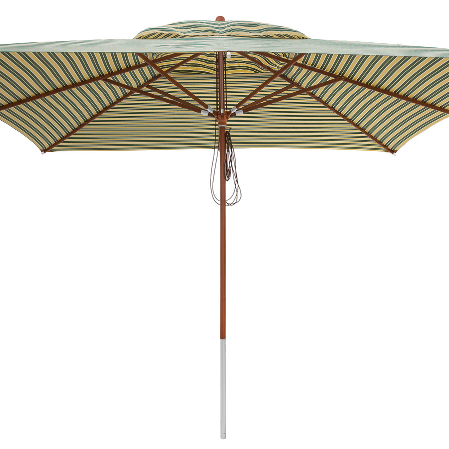 Anndora Sonnenschirm eckig Gestreift Grün Weiß Gelb mit Winddach und UV-Schutz UPF 50+ B/B: 4 x 4 m - Bild 1
