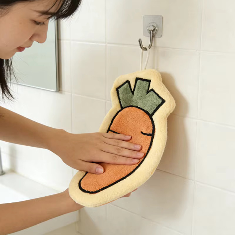 JETTING Handtuch aus Mikrofaser mit Gemüse-Design in Multicolour, schnelltrocknend und saugfähig für Küche und Bad - Bild 3