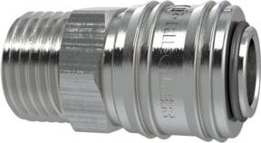 Riegler Schnellverschlusskupplung NW 7,2 aus vernickeltem Messing mit G 1/8 AG in Silber - Bild 1