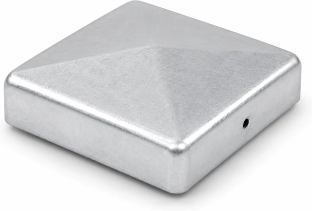 Holmwerk Pfostenkappe Pyramide aus verzinktem Stahl in Silber für Pfosten 7 x 7 cm - Bild 1