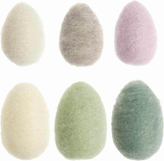 Rico Design Filzeier in Gelb und Grün für Ostern und Frühling, 6 Stück - Bild 1
