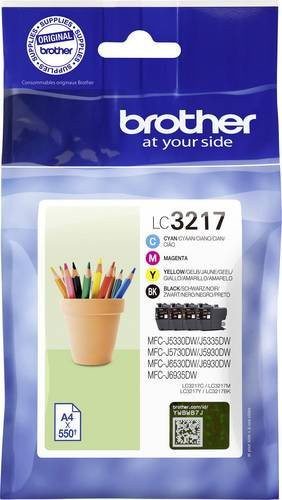 Brother Original Tintenpatronen Kombi-Pack LC-3217 VALDR mit Schwarz, Cyan, Magenta und Gelb - Bild 1