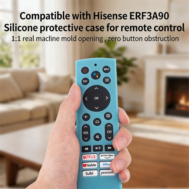 Silikon-Fernbedienungsabdeckung für Hisense T299843 ERF3A90 Google TV Sprachfernbedienung in Schwarz, rutschfeste und stoßfeste Schutzhülle - Bild 1