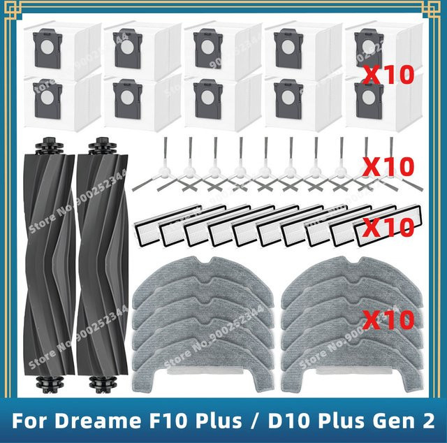 OSSIEAO Ersatzteil-Set für Dreame F10 Plus und D10 Plus Gen 2 RLD32GD mit Hauptbürste, HEPA-Filter, Mop-Tuch und Staubbeuteln in Multicolor - Bild 1