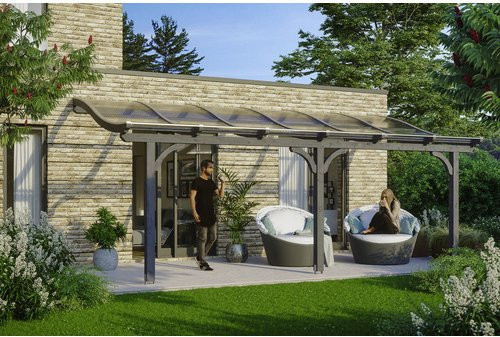 SKANHOLZ Terrassenüberdachung Venezia aus Leimholz mit Polycarbonat-Dach in Schiefergrau, B: 648 cm, T: 389 cm, H: 310 cm - Bild 1