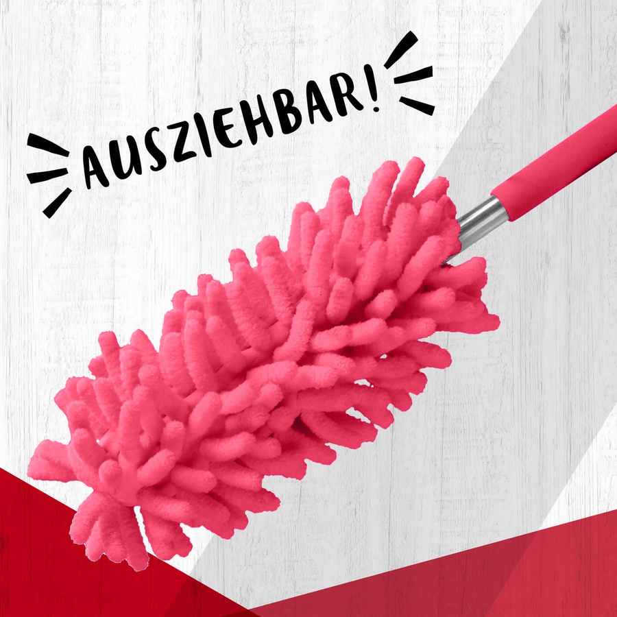 Fackelmann Staubwedel pink mit Teleskopstiel aus Mikrofaser und Edelstahl - Bild 2