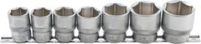 BGS Steckschlüssel-Einsatz-Satz aus Chrom-Vanadium, 7-teilig, Sechskant mit 1/2 Zoll Innenvierkant-Antrieb, Farbe Silber, SW 20 - 32 mm - Bild 1