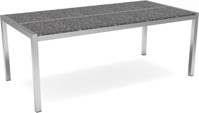 OUTFLEXX Gartentisch aus Edelstahl und Keramik in Grau, rechteckig, B/T: 200 x 100 cm - Bild 1