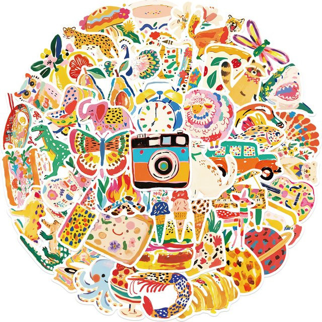 Charile Pop Art Aufkleber, Bunt / Mehrfarbig, 10-teiliges Set - Bild 1