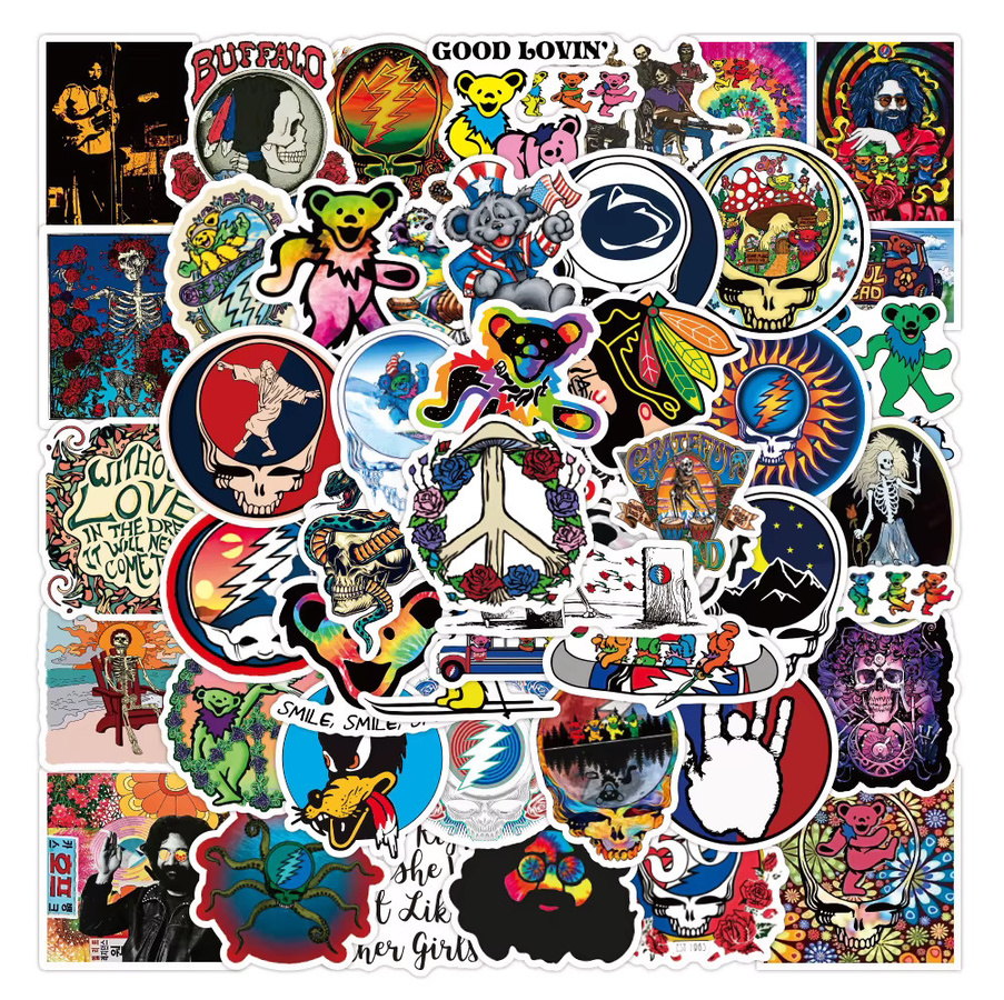 Grateful Dead Schreibwaren-Aufkleber, 50-teiliges Set, Bunt / Mehrfarbig - Bild 2