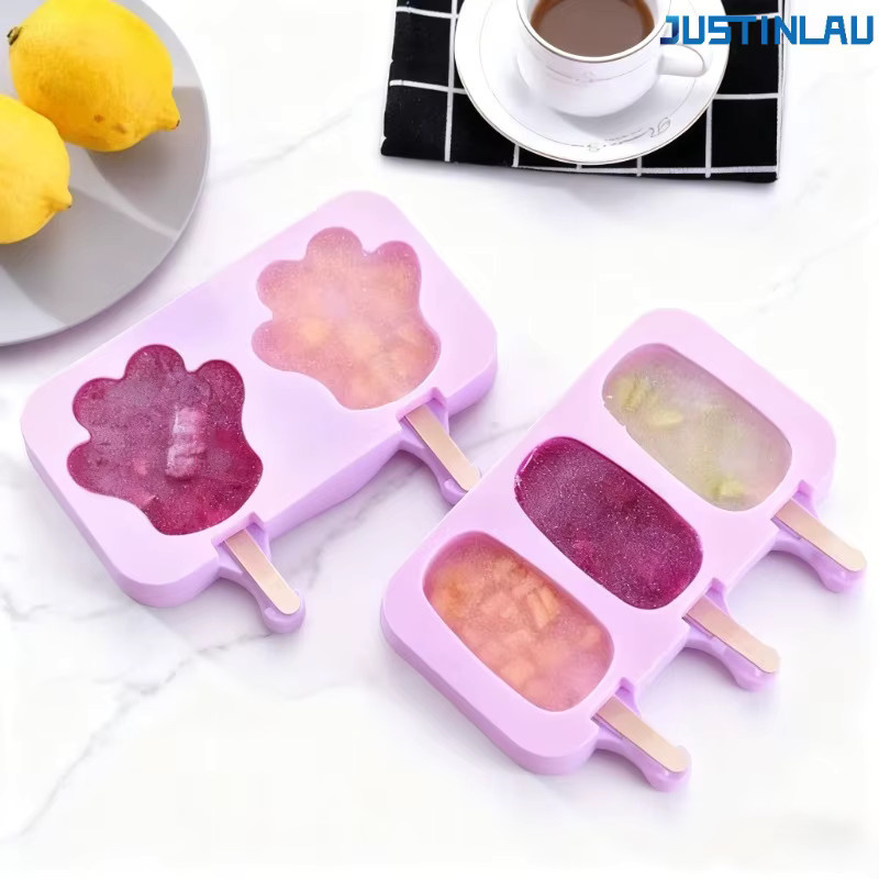 JUSTINLAU Silikon-Eisformen mit Deckel in Cartoon-Optik für hausgemachtes Eis - Bild 1