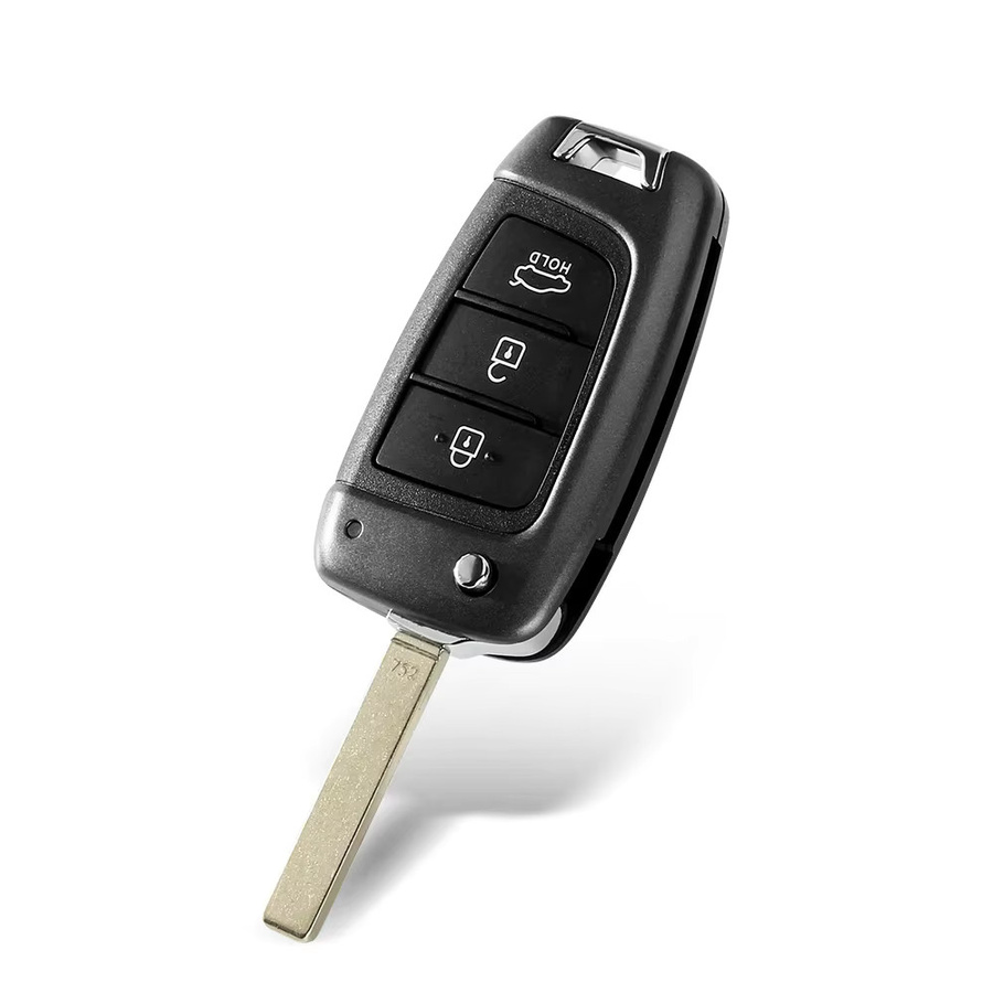 KEYYOU Auto Schlüsselhülle Flip Fernbedienung Shell für Hyundai Accent Elantra Kona Santa Fe Tucson Veloster mit 3 oder 4 Tasten - Bild 2
