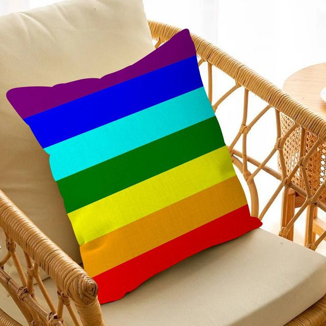 Anime Lesbische Pride Kissenbezug aus Polyester, Mehrfarbig, B/B: 55 x 55 cm - Bild 1