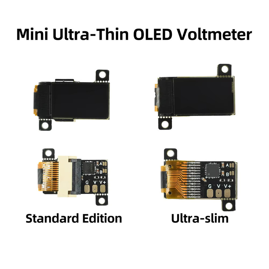 Gaqqee Mini-Digital-Spannungsprüfer Ultraschlankes Voltmeter mit 0,5-Zoll-OLED-Panel DC 0–30 V in Schwarz - Bild 4