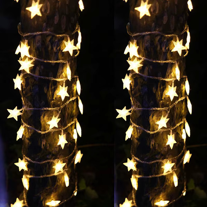 LED Stern Lichterkette mit USB-Anschluss in Warmweiß für Weihnachtsdekoration und Indoor-Anlässe - Bild 3