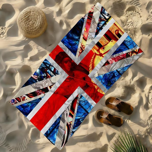 Ka Chen Mutong Strandtuch England Flagge Design, schnelltrocknend und sandabweisend, B: 30 cm, H: 60 cm - Bild 1