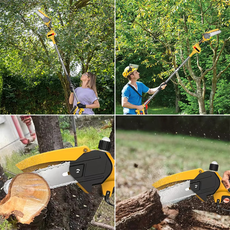 2-in-1 Akku-Teleskopstange Elektrische Kettensäge und Hochastsäge für Makita 18V LXT Akkus, 6 Zoll, Gelb - Bild 7