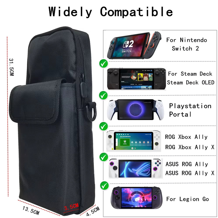 BUBM Schultertasche als kratzfeste Tragetasche für Nintendo Switch 2, Steam Deck und Rog Ally in Schwarz - Bild 2