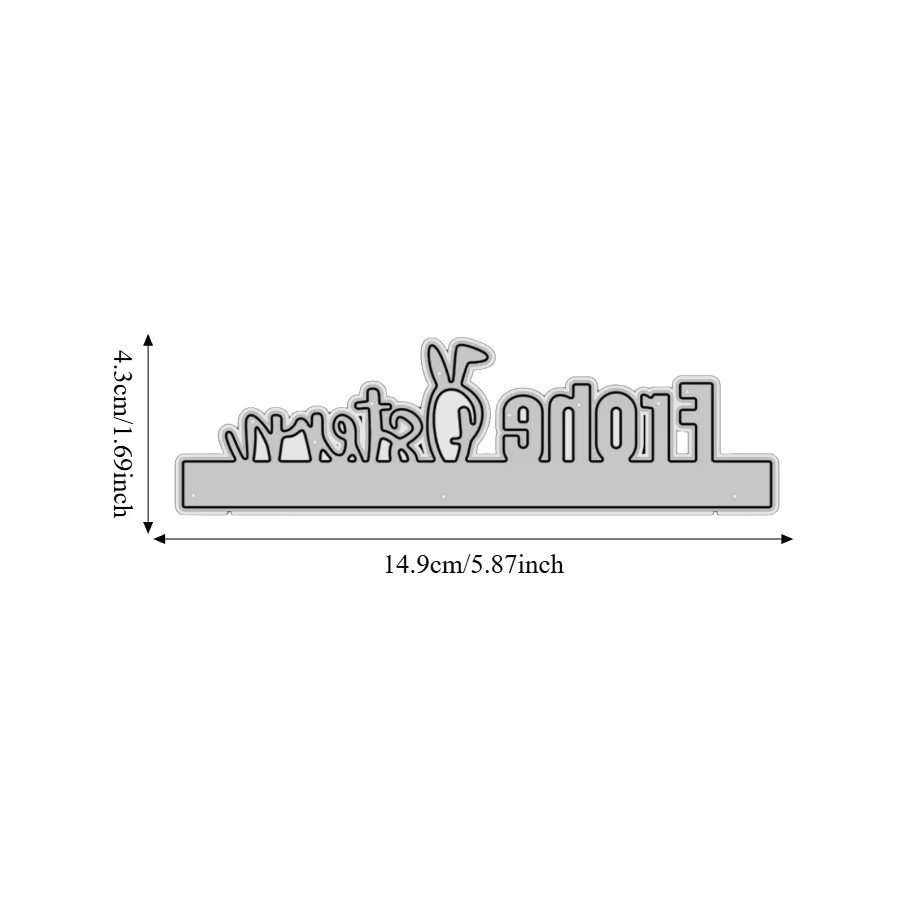 Metall-Schablone Frohe Ostern mit deutscher Phrase für DIY Scrapbooking und Kartenbasteln - Bild 2