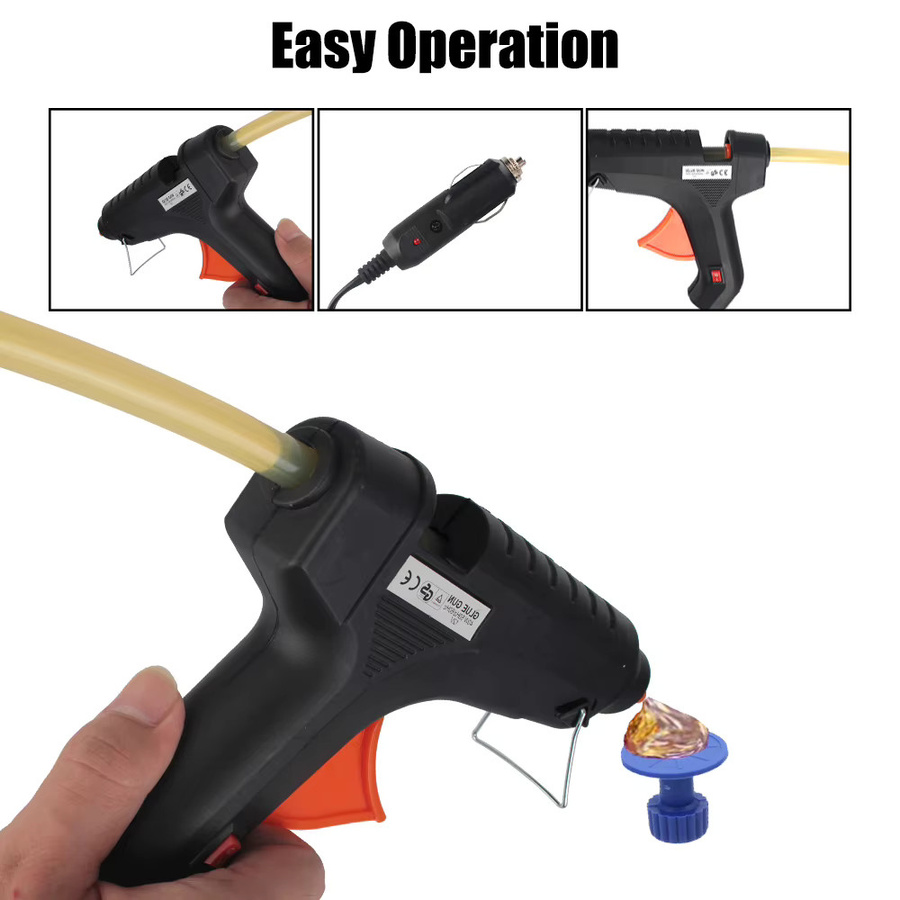 Auto Dellen Reparatur Set mit Heißklebepistole und 5 Klebesticks 11mm, 12V 40W Anschluss über Zigarettenanzünder, Schwarz - Bild 3