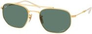 Ray-Ban RB 3707 Sonnenbrille, Rund, Metall, Gold, Green, Unisex - Bild 1