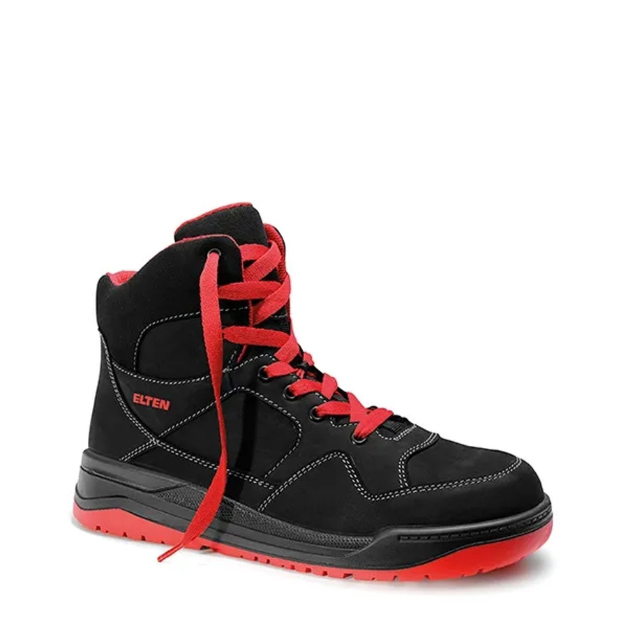 Elten Sicherheitsschnürstiefel Maverick S3 ESD aus Nubukleder in Black-Red, Größe 48 - Bild 2