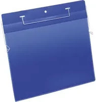 Durable Sichttaschen mit Drahtbügel DIN A4 quer, blau, 50 Stück, B: 29,7 cm, H: 21,0 cm - Bild 1