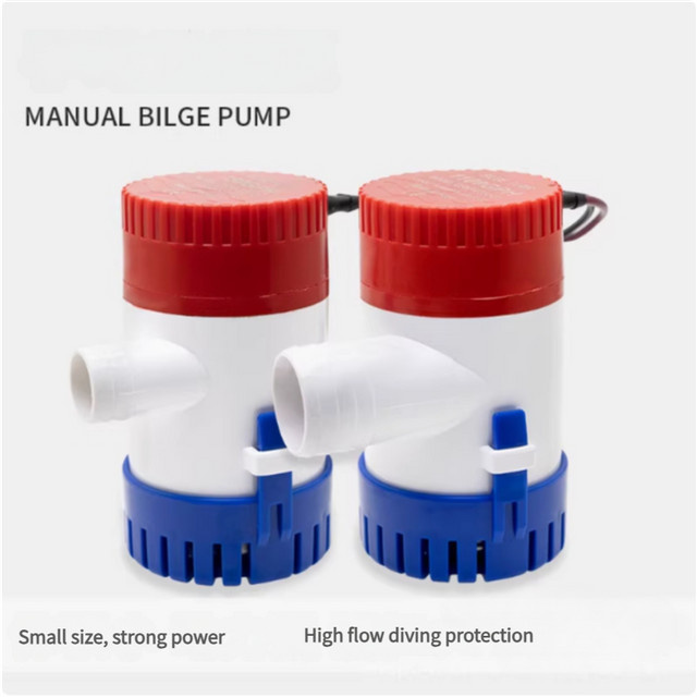 QHJIA Elektrische Unterseepumpe für Schiffe und Wasserflugzeuge, 12V/24V, verschiedene Förderleistungen (350/500/750/1100 GPH) - Bild 1
