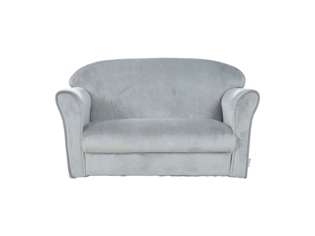 Roba Kindersofa 2-Sitzer aus Holz und Samtstoff in Grau, B/H/T: 78 x 39 x 43 cm - Bild 3