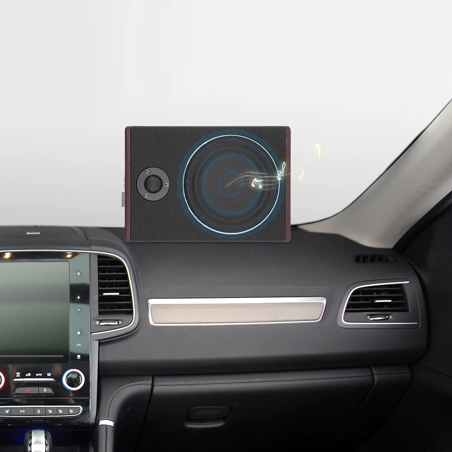 Aktiver Untersitz-Auto-Subwoofer in Schwarz mit 600W Max Leistung und Hoch-/Niederpegel-Eingang, B/T/H: 37 x 25 x 7,5 cm - Bild 2
