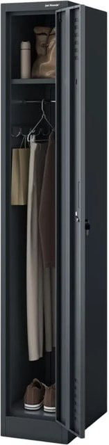 JAN NOWAK Umkleideschrank KACPER Spind aus Metall mit 1 Abteil in Anthrazit, H x B x T: 180 x 30 x 50 cm - Bild 1