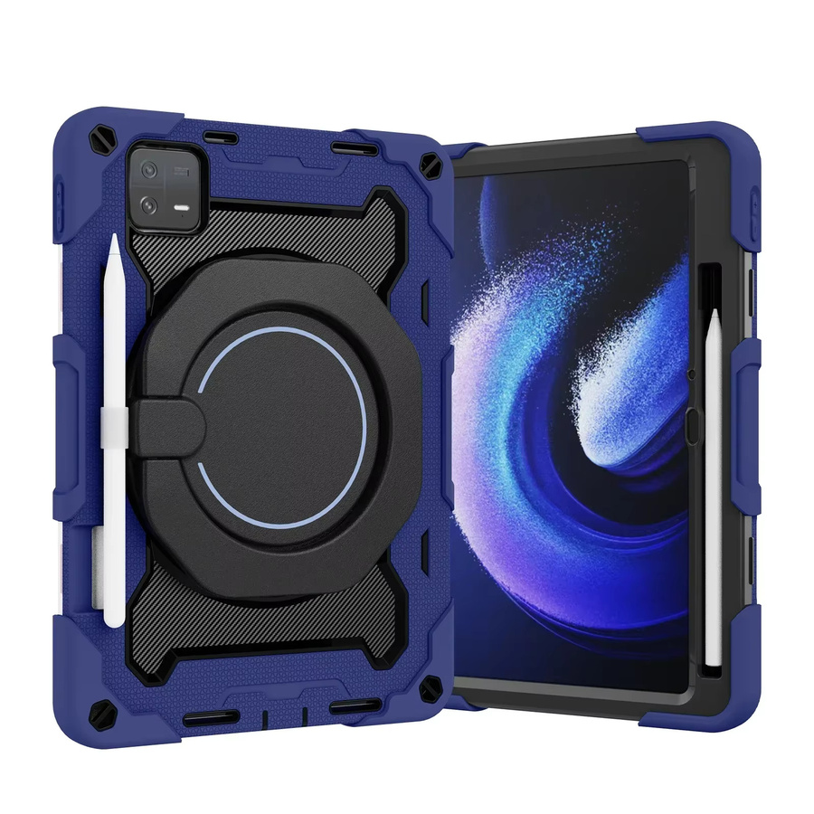 Robuste Schutzhülle für Xiaomi Pad 5 6 Pro und Redmi Pad SE in Blau mit Rotationsfunktion und Standfunktion - Bild 5