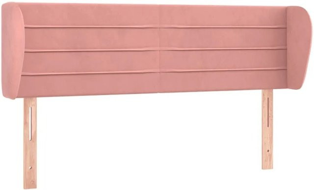vidaXL Kopfteil mit Ohren in Rosa aus Samt, B/T/H: 147 x 23 x 78/88 cm - Bild 1