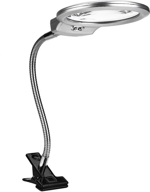 CosyHome Flexible Lupe, Tischklemme, LED, Silber - Bild 1