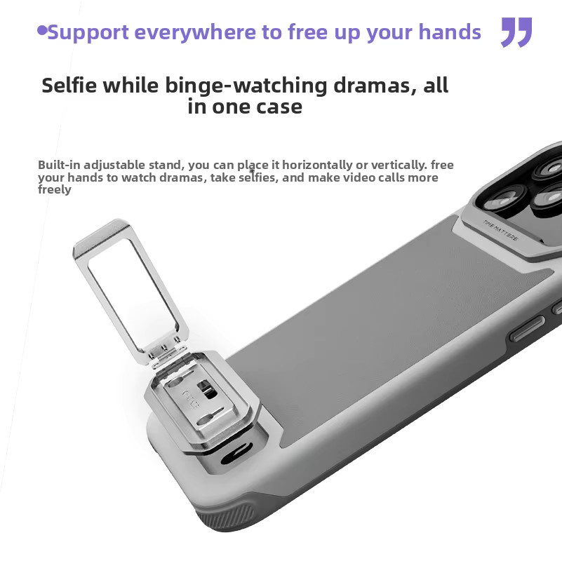 TILTA Khronos Magnetische Handyhülle für iPhone 17 Pro Max in Grau mit Griff und 58 mm T-Mount-Adapterfilter - Bild 3