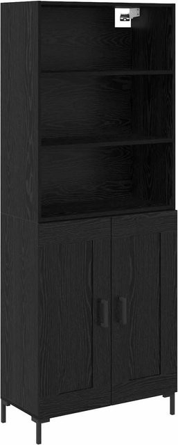 vidaXL Highboard Eiche Schwarz aus Holzwerkstoff mit Türen und Schubladen B/T/H: 69,5 x 34 x 180 cm - Bild 1